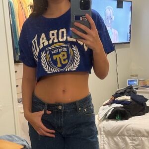 small royal blue colorado cropped tee #trendy